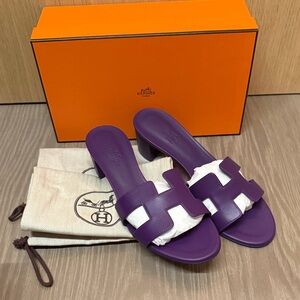Hermes Purple Women's Slide Sandals